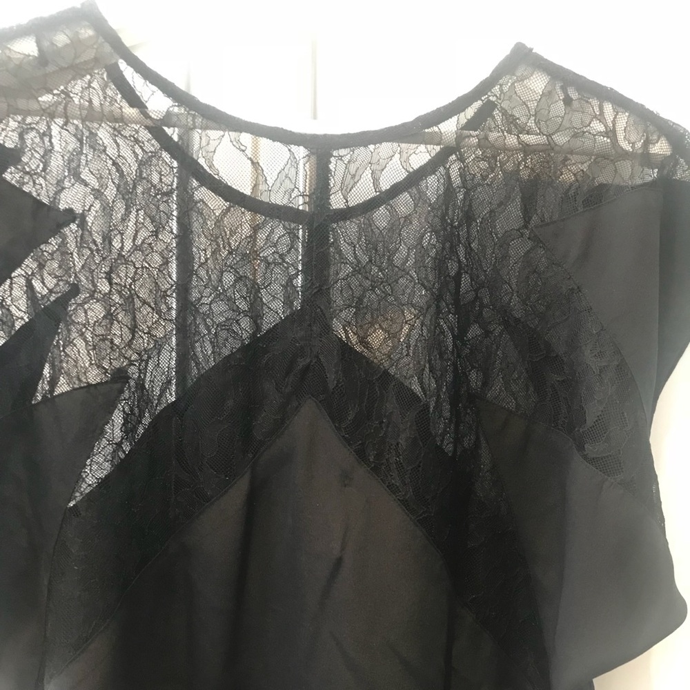Silk and Lace Black Top Tunic Dress